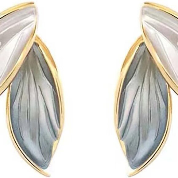 Jewelry - Fashion Leaf Stud Earrings For Women Enamel Earrings Jewelry